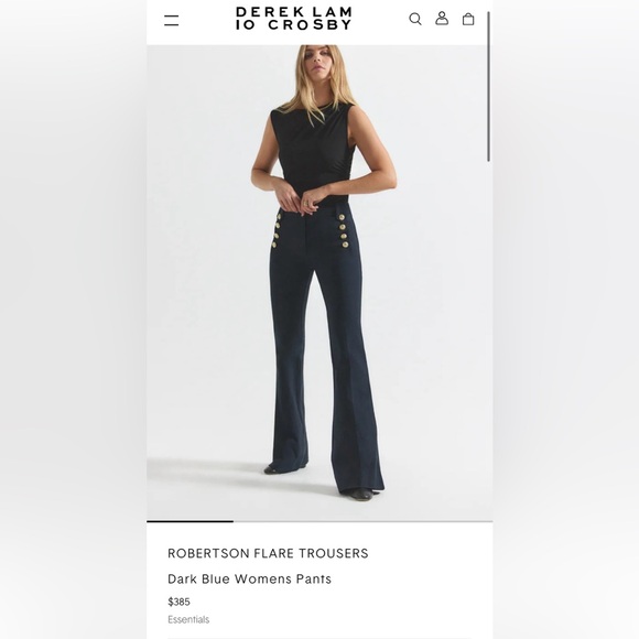 10 Crosby Derek Lam Pants - DEREK LAM 10 CROSBY ROBERTSON FLARE TROUSERS navy blue 6